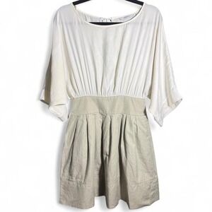 Me & City white blouse dress with khaki skirt with pockets size S/M